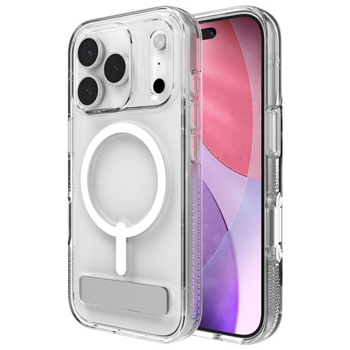 Étui rigide ajusté Crystal Palace Snap de ZAGG avec béquille pour iPhone 17 Pro - Transparent