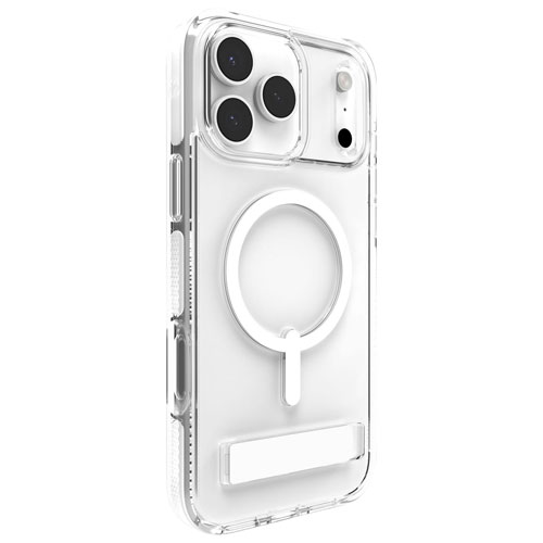 Étui rigide ajusté Santa Cruz Snap de ZAGG avec MagSafe et béquille pour iPhone 17 Pro Max - Blanc