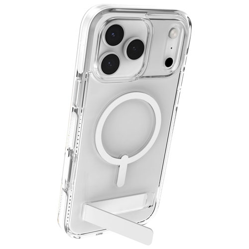 Étui rigide ajusté Santa Cruz Snap de ZAGG avec MagSafe et béquille pour iPhone 17 Pro Max - Blanc