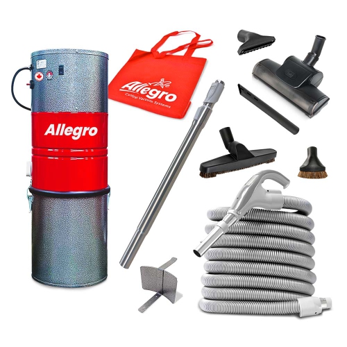 ALLEGRO  628 Aw Powerful Central Vacuum System-35Ft Deluxe Turbo Accessory Kit
