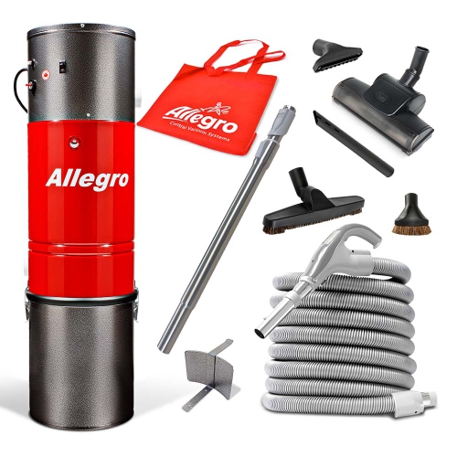ALLEGRO  655 Aw Powerful Central Vacuum System-50Ft Deluxe Turbo Accessory Kit