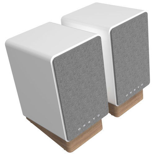 Haut-parleur d'étagère de 50 W GX30ARCW d'Onkyo - Paire - Blanc