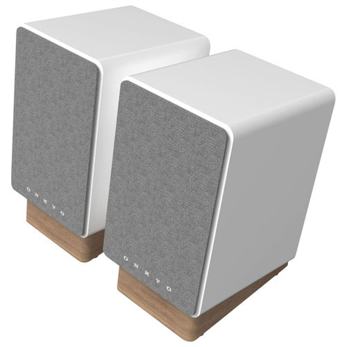 Haut-parleur d'étagère de 50 W GX30ARCW d'Onkyo - Paire - Blanc