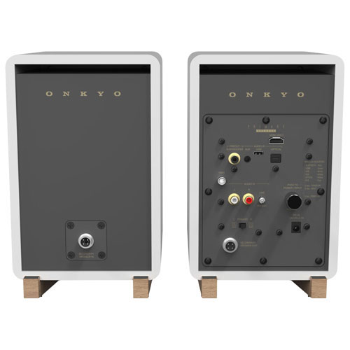 Haut-parleur d'étagère de 50 W GX30ARCW d'Onkyo - Paire - Blanc