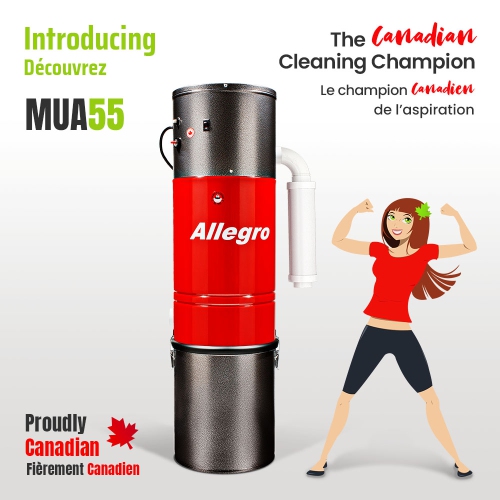 ALLEGRO POWERHOUSE PRO Central Vacuum-625 AW-165" Waterlift-30ft Deluxe Turbo Accessory Kit-Made in Canada