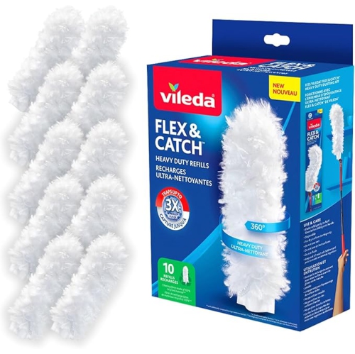 Vileda Flex & Catch Heavy Duty Duster Refills | Disposable Duster Refill with Cleaning Fibres Made of 100% Recycled Materials