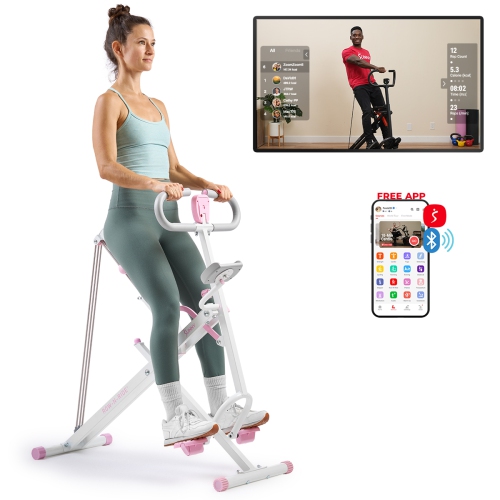 Sunny Health & Fitness SMART Upright Row-N-Ride Exerciser in Pink