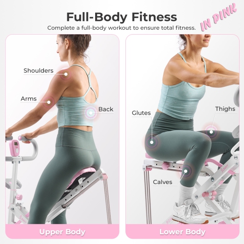 Sunny Health & Fitness SMART Upright Row-N-Ride Exerciser in Pink