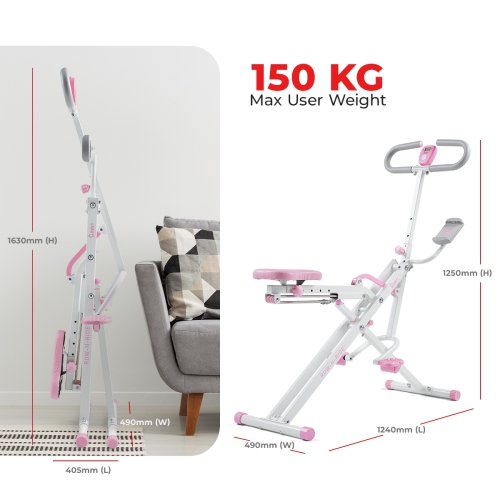 Sunny Health & Fitness SMART Upright Row-N-Ride Exerciser in Pink