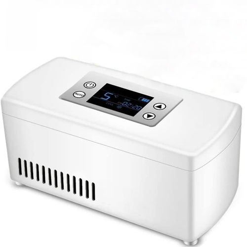 Insulin Cooler Case, Mini Refrigerator Insulin Pill Box Dispensing 35 -64F Degrees Refrigerated USB Insulin Fridge Alarm