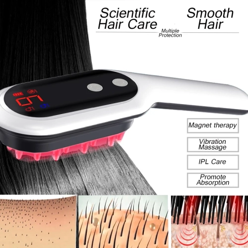 Electric Hair Growth Comb Infrared Laser Hair Care Style Anti-Hair Loss Red Blue Light Relaxation Treatment Head Massager Hairbrush