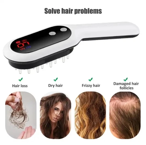 Electric Hair Growth Comb Infrared Laser Hair Care Style Anti-Hair Loss Red Blue Light Relaxation Treatment Head Massager Hairbrush