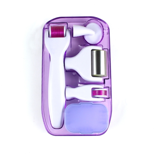 Derma Roller, Micro Needing System for Women and Men, 6 in 1 Microneedles with 5 Replaceable Heads for Beard and Hair Growth, Face, Skin Care