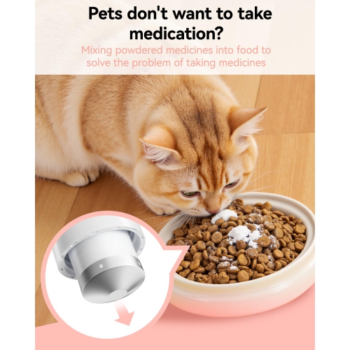 Pill Crusher Fine Powder - Portable Pill Cutter and Crusher with Stainless Steel Grinding Pestle, for Elderly and Pets