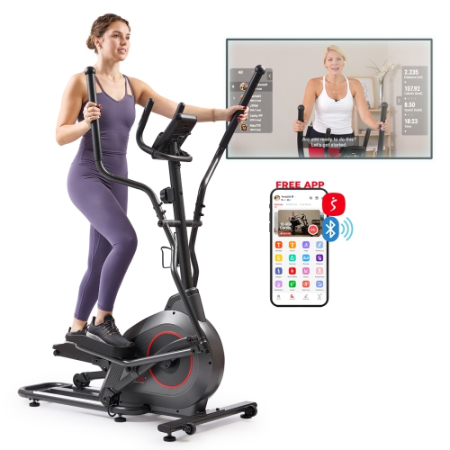 Exerciseur elliptique magnétique intelligent Pro de Sunny Health & Fitness avec bande de 16&nbsp;po - SF-E323038