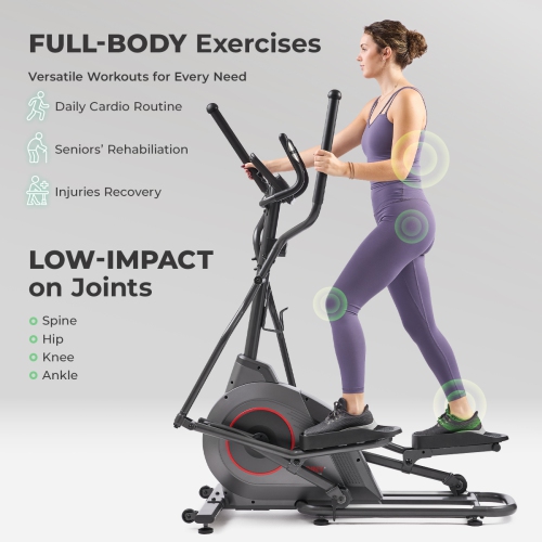 Exerciseur elliptique magnétique intelligent Pro de Sunny Health & Fitness avec bande de 16&nbsp;po - SF-E323038