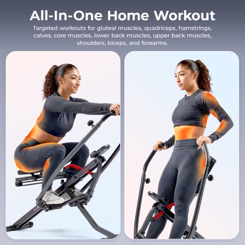 Sunny Health & Fitness Full Body Adjustable Multifunction Smart Row-N-Ride Trainer – SF-A022070