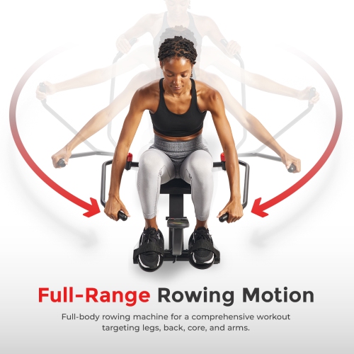 Sunny Health & Fitness SMART Compact Full Motion Rowing Machine - SF-RW5639SMART