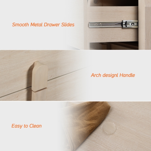 WAMPAT 2-in-1 6 Drawer Dresser for Bedroom, 63" Mid Century Modern Wide Chest of Drawer, Wood Closet Dresser TV Stand with Curved Edge Handles for