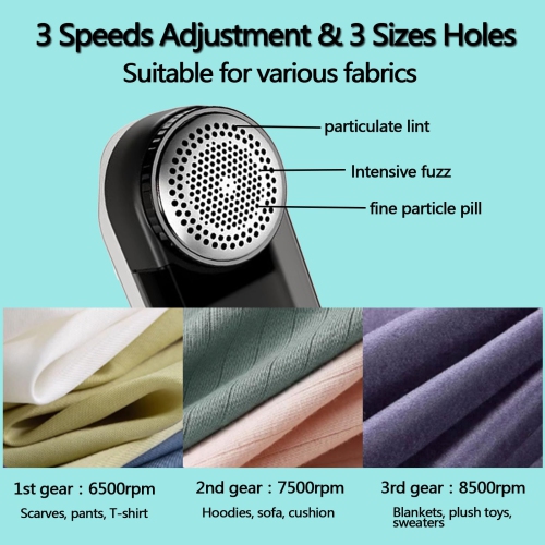 Rasoir électrique à charpie rechargeable à 3 vitesses et 2 lames de rechange, détachant de peluches portatif LED Display pour boucler les vêtements,