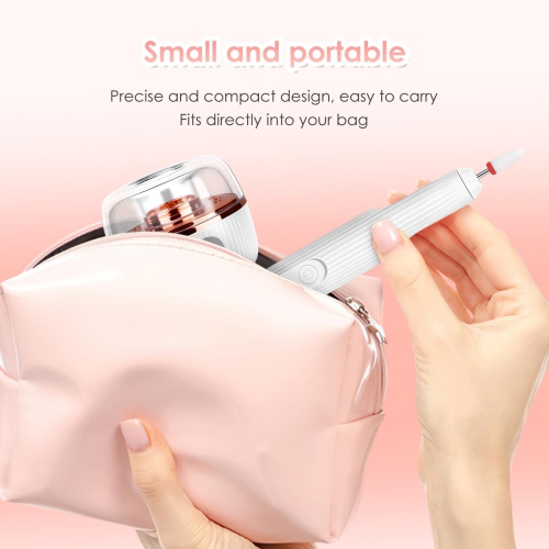 3 in 1 Cordless Electric Nail File, 18000 RPM 5-Speed Adjustable Electric Nail Drill Built-in Nail Lamp Professional Electric Nail Drill