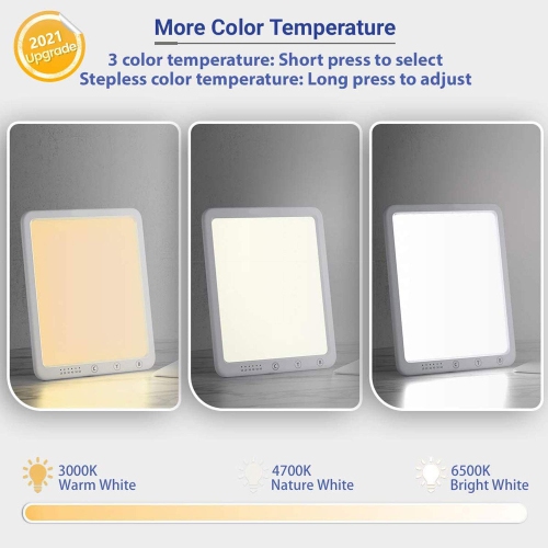 SAD Therapy Lamp, Slim Light Box for Effective SAD Light Therapy, 10,000 Lux Daylight Therapy Lights with Timer, UV-free & Full Spectrum