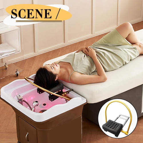 Head Spa Equipment, Water Circulation Rack with Pillow Kit, Shower Shampoo Bed, Hair Treatment Scalp Care Waterfall Basin Faucet for Salon