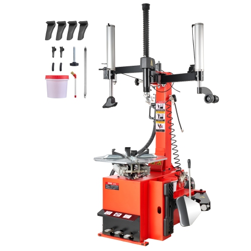 VEVOR 1.5HP Tire Changer Machine, Copper Motor, Durable with Air Pressure Gauge & Pneumatic Assist Arm, Pedal Operated Changer with Thickened Chuck,