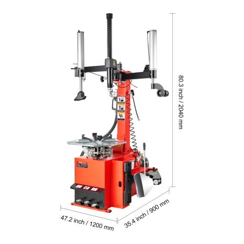 VEVOR 1.5HP Tire Changer Machine, Copper Motor, Durable with Air Pressure Gauge & Pneumatic Assist Arm, Pedal Operated Changer with Thickened Chuck,