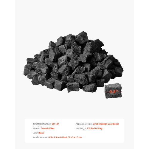 VEVOR 0.8-1.2 inch Lava Rocks, Fire Stones Lava Rocks For Fire Pit, Reusable Fire Pit Stones Indoor/Outdoor Use, Decorative Firepit Stone for