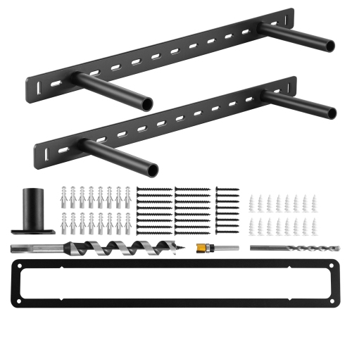 VEVOR 2 Pcs Floating Shelf Brackets, 150 lbs/68 kg Weight Capacity, 22x6.2x1.5 inch, Heavy Duty Hidden Shelf Brackets Support, Wall Mounting
