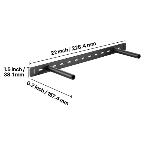 VEVOR 2 Pcs Floating Shelf Brackets, 150 lbs/68 kg Weight Capacity, 22x6.2x1.5 inch, Heavy Duty Hidden Shelf Brackets Support, Wall Mounting
