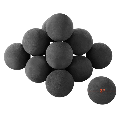 Boules de foyer en céramique VEVOR de 3&nbsp;po, 15 feux ronds, pierres de lave réutilisables pour l'intérieur et l'extérieur, pierres décoratives