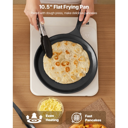 VEVOR 8-Inch Tortilla Press, Cast Iron Tortilla and Roti Maker, Heavy Duty Tortilladora Press, Pataconera Makers with Handle and 100 Pcs Parchment