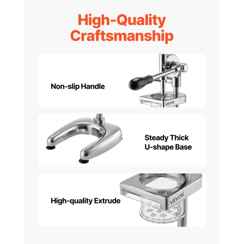 Coupe-frites commercial VEVOR, pilon de pommes de terre frites en acier inoxydable, machine à frites avec extrudeuse coulissante, pilon manuel pour