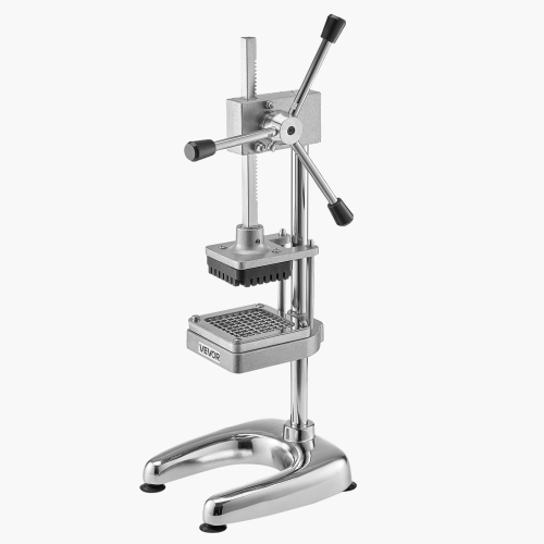 VEVOR Commercial French Fry Cutter, Stainless Steel Vegetable Fruit Chopper with 3 Replacement Blades 1/2-Inch 3/8-Inch 1/4-Inch, Manual Potato