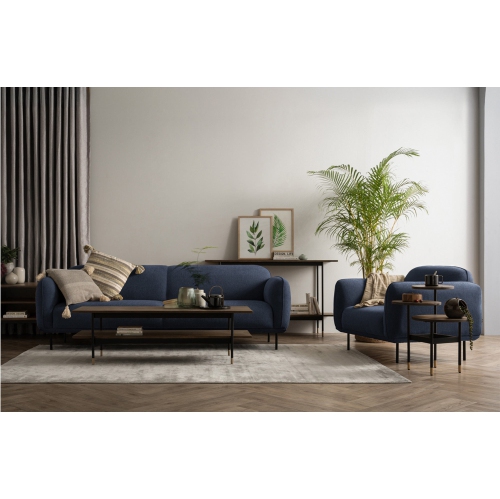 Fauteuil d'appoint moderne en tissu Linsey de Luxana Home idéal pour les salons, les salons ou les coins de lecture – bleu