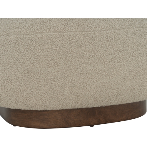 Luxana Home Accent Chair Teddy Fabric Solid Oakia Wood Base – Beige