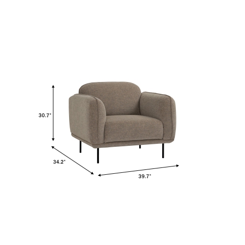 Fauteuil d'appoint moderne en tissu Linsey de Luxana Home idéal pour les salons, les salons ou les coins de lecture – Beige