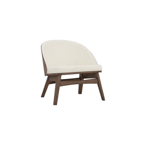 Luxana Home – Fauteuil d'appoint en tissu rubis doux chêne massif – Beige