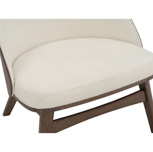 Luxana Home – Fauteuil d'appoint en tissu rubis doux chêne massif – Beige