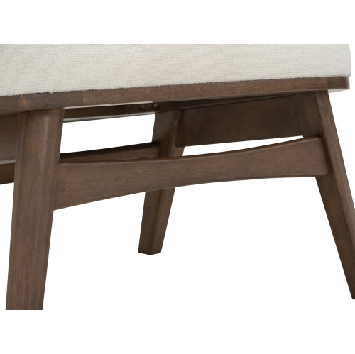 Luxana Home – Fauteuil d'appoint en tissu rubis doux chêne massif – Beige