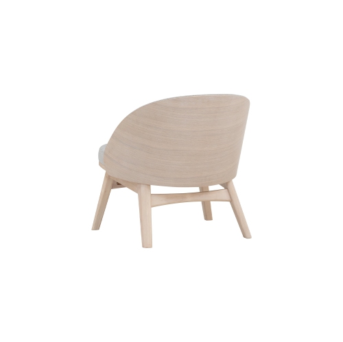 Luxana Home – Fauteuil d'appoint en tissu rubis doux chêne massif – Gris