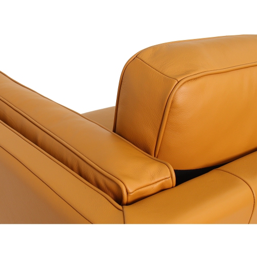 Luxana Home Sofa 3-Seater Left Lounge Premium Leather Sculpted High-Density Foam Cushions Modern– Cognac