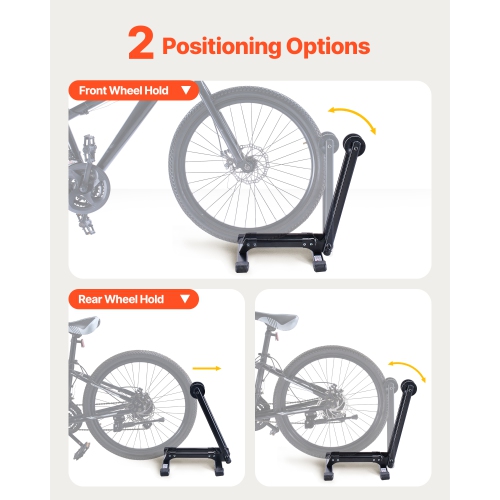 VEVOR 2 Pack Bike Racks , Fits 20 to 29 Inch Mountain & Road Bikes, Alloy Steel Rust-Resistant Bike Floor Stand Rack, Foldable Bicycle Stand for