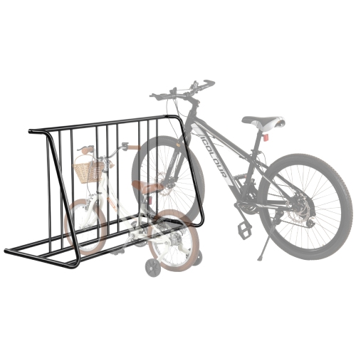 VEVOR  6-Bicycle Capacity Bike Rack, Fits Tire Width 3 Inch/76.2 Mm, Carbon Steel Double-Sided Grid Bike Rack Stand, Freestanding Bicycle Storage