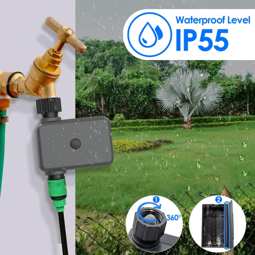 Robinet d'eau d'irrigation pour maison intelligente Bluetooth, minuterie de tuyau d'eau à commande par application pour le jardin et l'irrigation