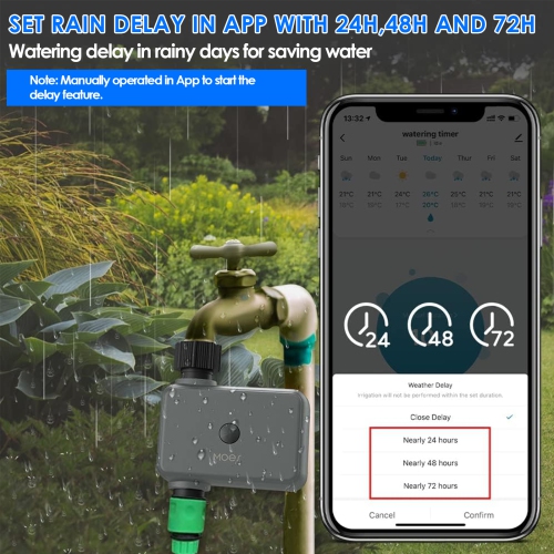 Robinet d'eau d'irrigation pour maison intelligente Bluetooth, minuterie de tuyau d'eau à commande par application pour le jardin et l'irrigation