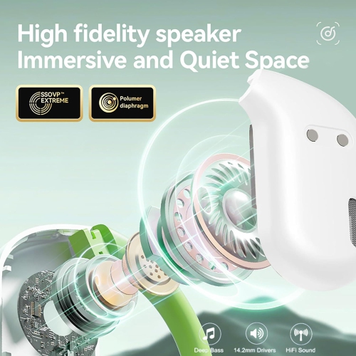 Écouteurs boutons ouverts pour la course à pied, écouteurs Bluetooth sans fil, casques d'écoute sport, casques d'écoute sans fil avec crochets pour