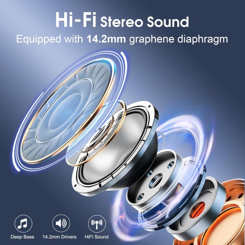 Wireless Earbuds Bluetooth Headphone Sport,Bluetooth Earbuds Stereo Over Ear Bud with Earhooks Noise Cancelling Mic,Bone Conduction Earphone for